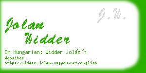 jolan widder business card